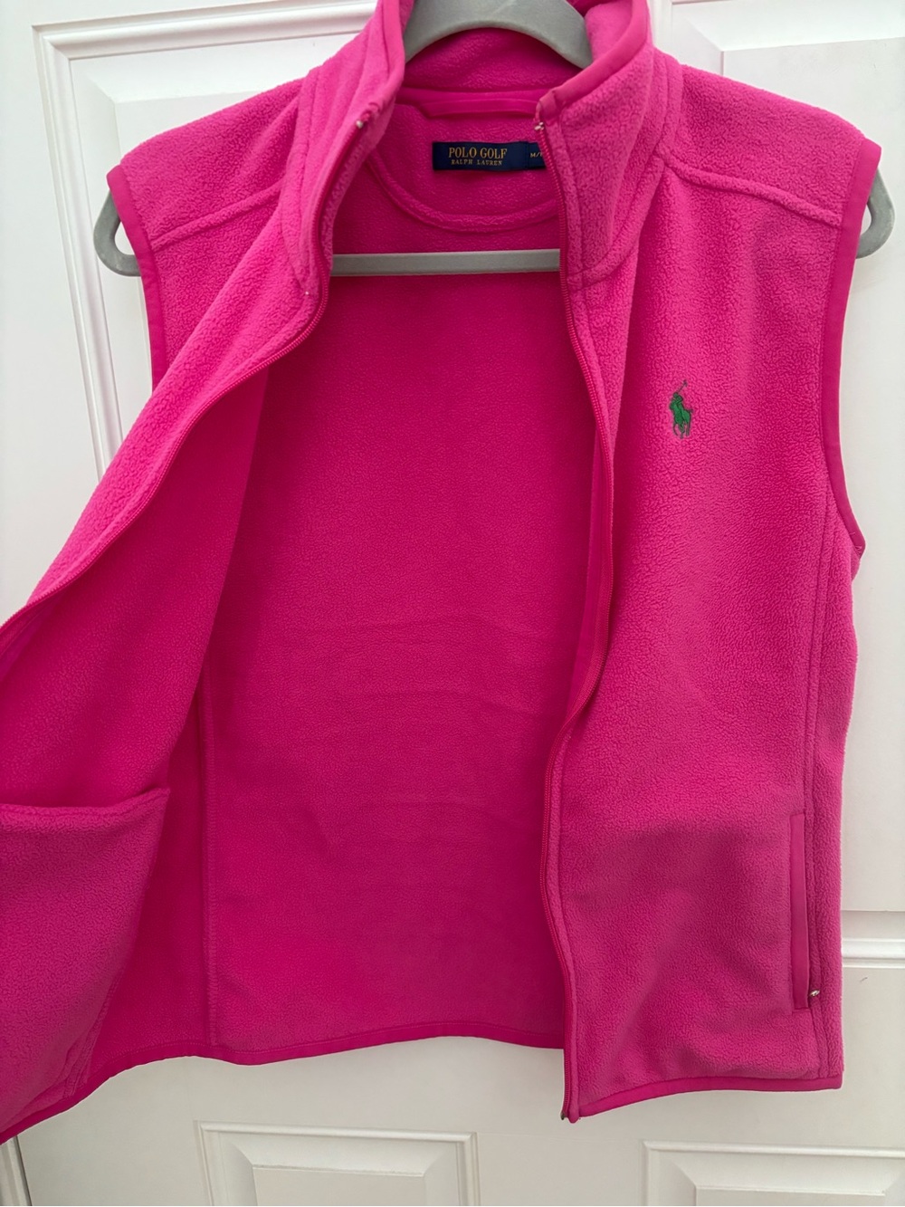 Ralph Lauren Hot Pink Fleece Zip Vest - Picture 4 of 5